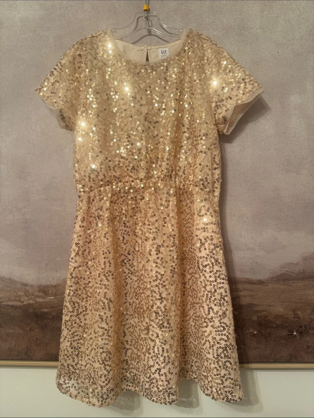 GAP Girls Gold Sequin A-Line Dress